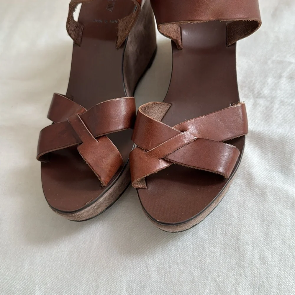 J. Crew Brown Leather Wedges - Picture 6 of 12